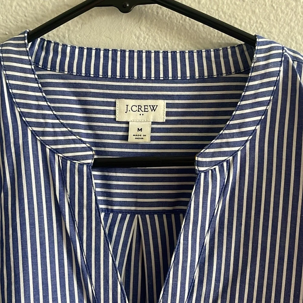 J.Crew Factory Striped Button-Down Shirt with Tie Sleeves - Picture 6 of 7